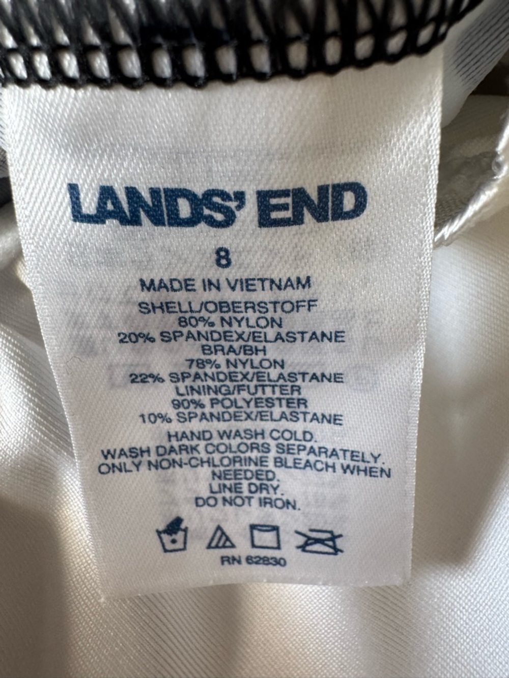 Lands' End Black and White Leopard-Print Swim Tankini - Picture 4 of 4